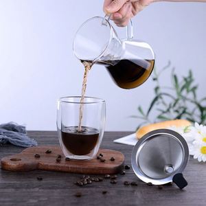 กาต้มกาแฟแก้วซิลิกาเจลทำมือทนความร้อนสูง ขายดี พร้อมก้านกรอง และด้ามจับไม้ยางพารา สำหรับชงชาและกาแฟ - Product Image 3