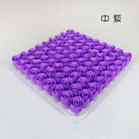Lot de 81 têtes de roses en savon de 3,5 x 4 cm sans support, pour la Saint-Valentin, les mariages, les fêtes, avec emballage cadeau