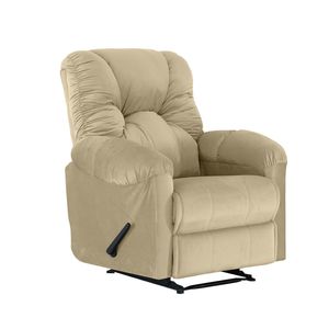Chaise inclinable classique en velours moderne avec massage-Beige clair-American Polo Design-Prix direct d'usine - Product Image 4
