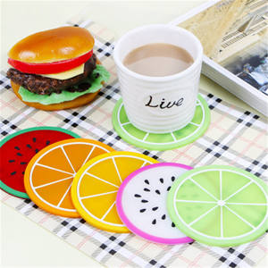 Cup Mat Pad <b>Coaster</b> Fruit Shape <b>Silicone</b> Cup Pad Slip Insulation Pad Hot Drink L0120/1 - Product Image 1
