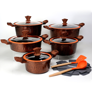 Donnor Nuovo Arrivo <span class=keywords><strong>Set</strong></span> di Pentole in Alluminio da 15 Pezzi di Grandi Dimensioni Design Classico <span class=keywords><strong>Set</strong></span> di Pentole da Campeggio Crown per Cucina all'Aperto - Product Image 1