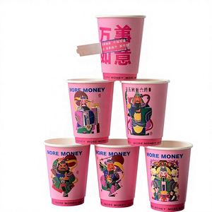 Vaso de Papel Biodegradable de Doble Pared con Logotipo Personalizado, Giratorio y Desgarrable, para Café Caliente - Product Image 1