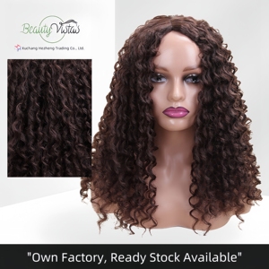 Ombre marrone nero <span class=keywords><strong>Jerry</strong></span> arricciatura onda di acqua parrucca sintetica per le donne lunghi capelli ricci del bambino con pizzo Toupee Base e HD pizzo di colore - Product Image 2