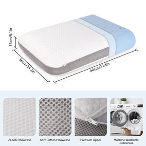 Funda de Almohada de Espuma Viscoelástica Transpirable, 100% Poliéster, Diseño de Panal, Ignífuga, Extraíble, Ergonómica, para Dolor de Cuello y Espalda - Product Image 6