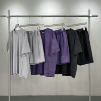 Nouvelle Collection 2026 : Ensemble Short et T-shirt Homme Effet Délavé Minéral, Coupe Boxy Épaules Tombantes, Tissu Épais, Style Rétro – Idéal pour les Propriétaires de Marques