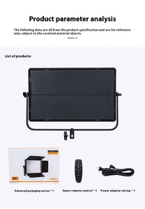 Lumière vidéo LED portable professionnelle 150W 5600K Alimentation AC/DC Éclairage de qualité studio pour photo et vidéo - Product Image 6