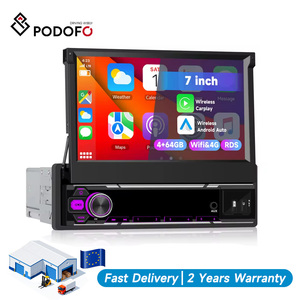 Radio para Auto Podofo de 7 Pulgadas 1Din con WIFI y 4G, 8 Núcleos, 4+64G, Retráctil, Carplay/Android Auto Inalámbrico, DSP, GPS, FM/AM/RDS - Product Image 1