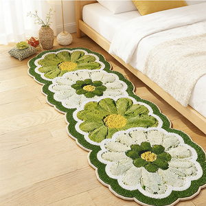 Tappeto Morbido e Fresco con Motivi Floreali <span class=keywords><strong>per</strong></span> <span class=keywords><strong>Camera</strong></span> da Letto Femminile, Coperta da Comodino e Tappetino Lungo <span class=keywords><strong>per</strong></span> Finestra Panoramica, <span class=keywords><strong>Tappeti</strong></span> e Moquette - Product Image 2