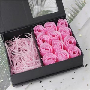 Scatola regalo fiore quadrato di san valentino finestra aperta e copertura 6 scatola di fiori anello pendente orecchino portagioie - Product Image 5