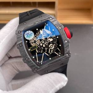 New Luxury 3501NTPT Carbon Fiber Integrated Movement Tonneau-shaped Men's Business Sports Diving <b>Mechanical</b> <b>Watch</b> 20mm Band - Product Image 3