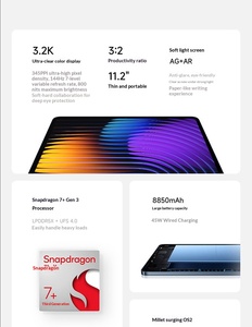 Tablet Mi Pad 7 de 11.2 Pulgadas, Octa Core 2.8GHz, WiFi, con Snapdragon 7+ de Tercera Generación, Resolución 1024x576, Pantalla de Alta Frecuencia de Actualización - Product Image 4