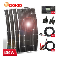Panneaux solaires flexibles demi-cellules PERC 400W (4 pièces de 100W chacun) avec contrôleur de charge 30A pour maison/voiture/camping/bateau - Haute efficacité