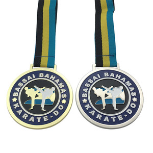 Venta al por mayor de medallas de recuerdo deportivo de cobre metal chapado en oro latón 3D logotipo personalizado Kickboxing Judo Jiu Jitsu Awards - Product Image 5