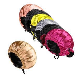 Satin Sleeping Hair Protection <b>Bonnet</b> with Printed Design Multi-color Promotional Use Custom Logo - Product Image 4