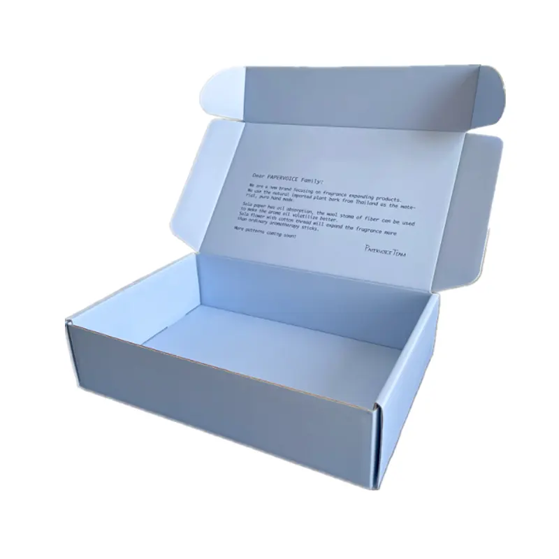 カスタム印刷ロゴブルー段ボールメーラー配送ボックス包装デザインサービス衣類包装ボックスメーカー