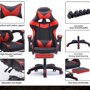 Échantillon Gratuit - Nouvelle Chaise de Gaming Inclinable Moderne en Cuir Extensible pour PC, Bureau et Course, avec Repose-Pieds, Dropshipping LED - Product Image 2