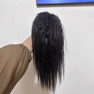 Peluca de estilo latinoamericano con cola de caballo media y clip, peluca voluminosa con trenzas de cornrow y corona alta para mujer - Product Image 3