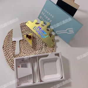 Conjunto de Pratos Descartáveis para Aniversário com Garfos, Facas para Bolo e Vela para Escolher, Suprimentos de Festa Multicoloridos - Product Image 6