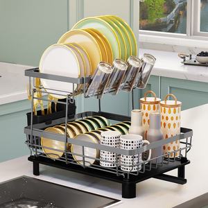 Estante de Almacenamiento Multifuncional de Metal y Plástico de Gran Venta para Cocina Escurridor de Platos con Capacidad de Secado para Fregadero y Gabinete - Product Image 2