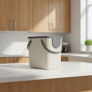 Conteneur à déchets Rotho Albula, lot de 3, couvercle gris avec poignées, pour usage en cuisine - Product Image 3