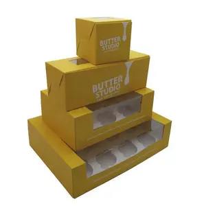Boîtes à cupcake écologiques, 10 pièces, DIY, boîtes à muffins enveloppés, avec tasses à gâteau tulipe