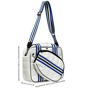 Bolsa de Raqueta de Bádminton y Pickleball Personalizada Blanca de Lujo para Mujer, Mochila de Tenis Acolchada - Product Image 2