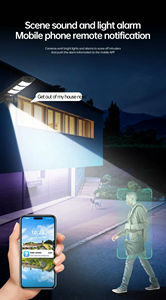 Nieuwe 12mp V380 Outdoor Zonne-Energie Cctv Camera Met Led Licht 300W Beveiligingssysteem Drie Lens Ptz Bewegingsdetectie 4G Camera Wifi - Product Image 4