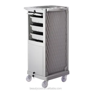Best Price Modern Black Rolling Trolley Wheels Hairdressing Barber Used Cart Storage Plastic Salon Furniture