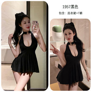 Vestido de <span class=keywords><strong>dormir</strong></span> seductor reversible con Detalles calados, mezcla de tentación uniforme y atractivo audaz para momentos apasionados - Product Image 3