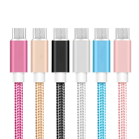 Mejor precio 1M/2M/3M 2.4A Cable Micro USB trenzado de nailon de carga rápida con garantía de 12 meses para accesorios móviles y de computadora