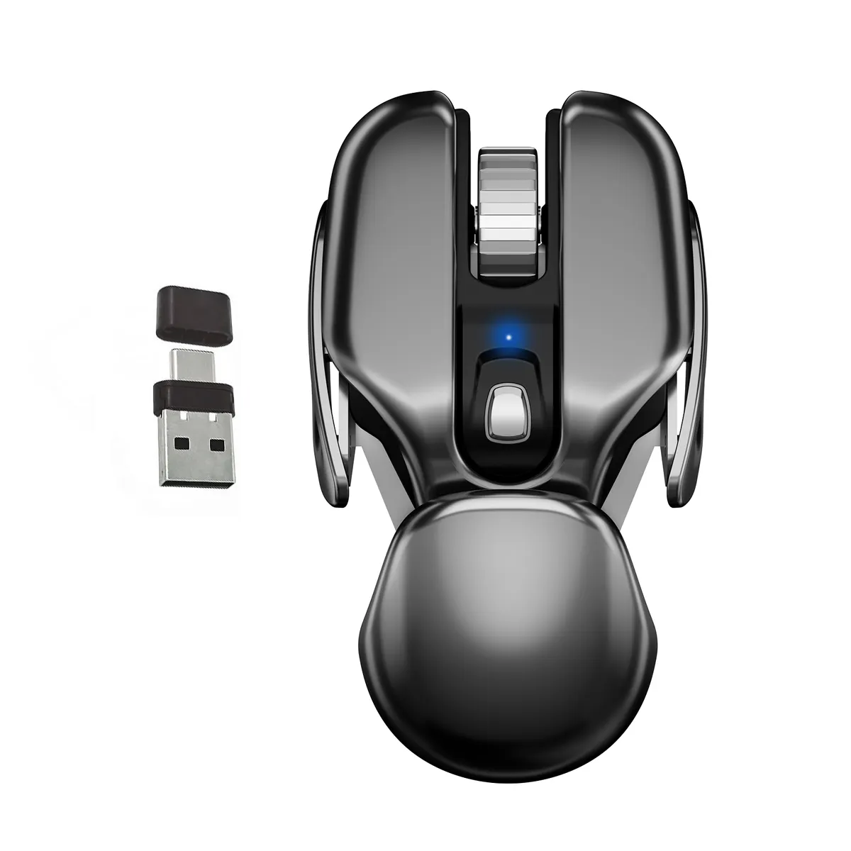 Ratón inalámbrico silencioso 3D con receptor USB, Mouse ergonómico recargable para juegos, ordenador portátil y PC, nuevo diseño, 2023