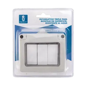 Interruttore da superficie, impermeabile, 2 vie, 3 tasti; ideale per il controllo delle luci all'aperto e - Product Image 2