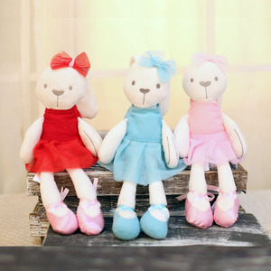 Falda cómoda de aristócrata británico, muñeca de conejo, rosa, rojo, azul, bebé durmiente, conejito de peluche, juguete suave para acompañar el sueño de los niños - Product Image 1