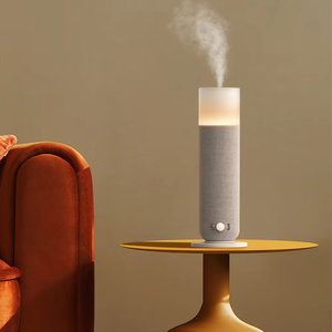 Mesin <span class=keywords><strong>Diffuser</strong></span> Aroma minyak esensial mewah bahan Linen dengan lampu Led semprotan kabut tanpa air elektronik penyebar Aroma otomatis