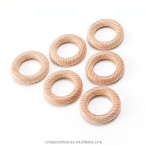 Anneaux en bois de hêtre naturel en gros pour le bricolage - Polis et peints, écologiques, pour la décoration murale, les cadeaux et les fournitures artistiques Art Déco - Product Image 2