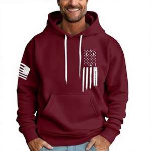Sweat-shirt à capuche pour homme, couleur bordeaux, imprimé cœur, coupe classique, 100% polyester, molleton, vêtement décontracté pour l'hiver - Product Image 1