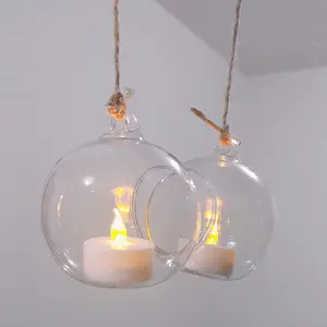 8cm Glass globe Hanging Tealight Candle Holder for Wedding