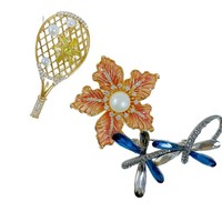 Broches tendance pour femmes, plaquées or, avec zircon coloré, imitation perle et motif Fritillaria, bijoux élégants en forme de fleur de paon pour soirée