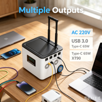 Station d'alimentation portable LiFePO4 à onde sinusoïdale pure 2500W durable, générateur solaire de secours 3480Wh pour la maison, les urgences et les camping-cars