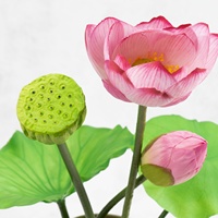 Fleur de lotus artificielle en soie style chinois pour bassin, décoration florale décorative pour mariage et salon, élément aquatique