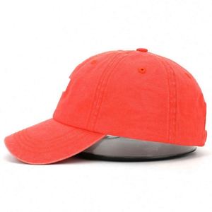 New Arrival 6 Panel Custom Fashion Female Unstructured Washed Cotton Red Adjustable Embroidery Logo Baseball <b>Hat</b> - Product Image 3
