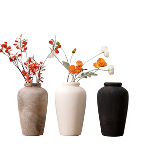 Jarrón de Cerámica Esmaltada para Mesa, Estilo Wabi-Sabi, Adorno Vintage para el Hogar, Arreglo de Flores Secas, Hecho a Mano, 8-16 Pulgadas, Furbish - Product Image 1