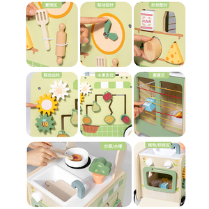 Andador <span class=keywords><strong>de</strong></span> madera para bebé con forma <span class=keywords><strong>de</strong></span> horno <span class=keywords><strong>de</strong></span> cocina, juguete <span class=keywords><strong>de</strong></span> clasificación, juego <span class=keywords><strong>de</strong></span> simulación, motricidad fina, aprendizaje temprano para niños pequeños, CE CPC, venta al por mayor, OEM, personalizado - Product Image 4