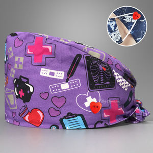 Gorro de Enfermeira Estampado para Mulheres em Algodão Puro, Gorro de Cirurgia Dental Fino com Logotipo Personalizado, Gorro Fofo para Unidade de Cuidados - Product Image 3