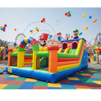 Toboggan gonflable commercial en PVC de grande taille pour enfants, utilisation humide et sèche, pour entreprises de location, château gonflable commercial, toboggan double gonflable