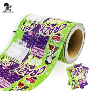 custom printed High good quality sachet paper PE Laminated roll film for candy sugar powder packaging