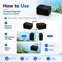 Nettoyeur magnétique pour aquarium, brosse flottante double face pour le nettoyage du verre des aquariums, vente en gros OEM/ODM, respectueux de l'environnement