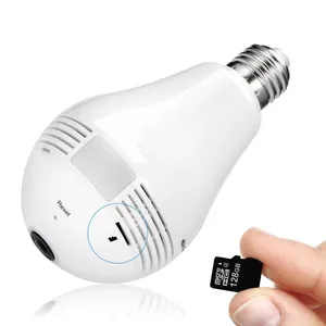 Outdoor Wifi 3MP Panoramic FishEye 360 Light Bulb Lamp Home Security CCTV 360 Degree Home Security Burglar Wireless IP Camera