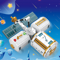 COGO DIY Assemblage de modèles 3D Bloc de construction Station spatiale en plastique Boîte de rangement Ensembles de blocs de construction pour enfants