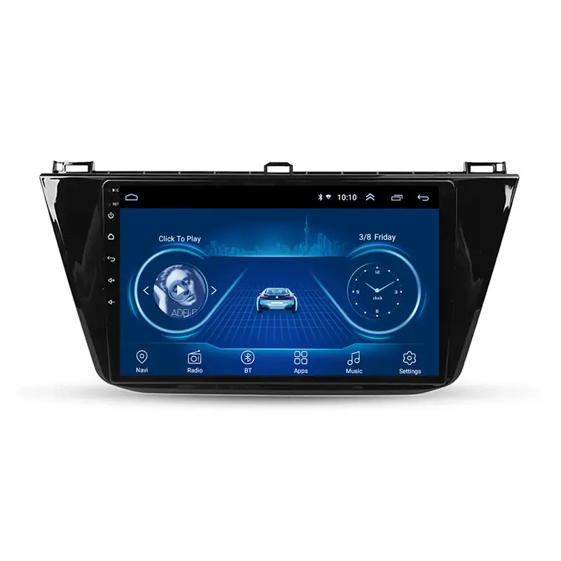 Wanqi 10.1 Inch 4 Cores Android11 Auto Audio Dvd Multimedia Speler Radio Video Stereo Gps Navigatie Voor Vw Tiguan L 2017-2018